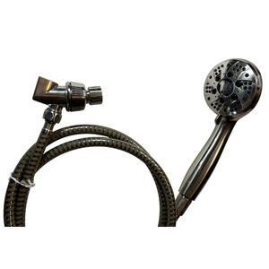 6' Long Silver Shower Sprayer with 6 Adjustable Settings - Pre-Owned Unbranded v